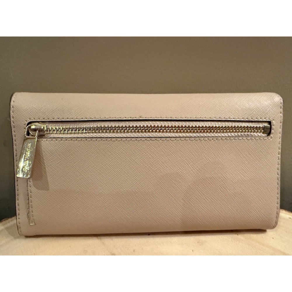 MICHAEL KORS JET SET TRAVEL LARGE TRIFOLD SAFFIANO LEATHER WALLET PINK BLUSH - Picture 4 of 9